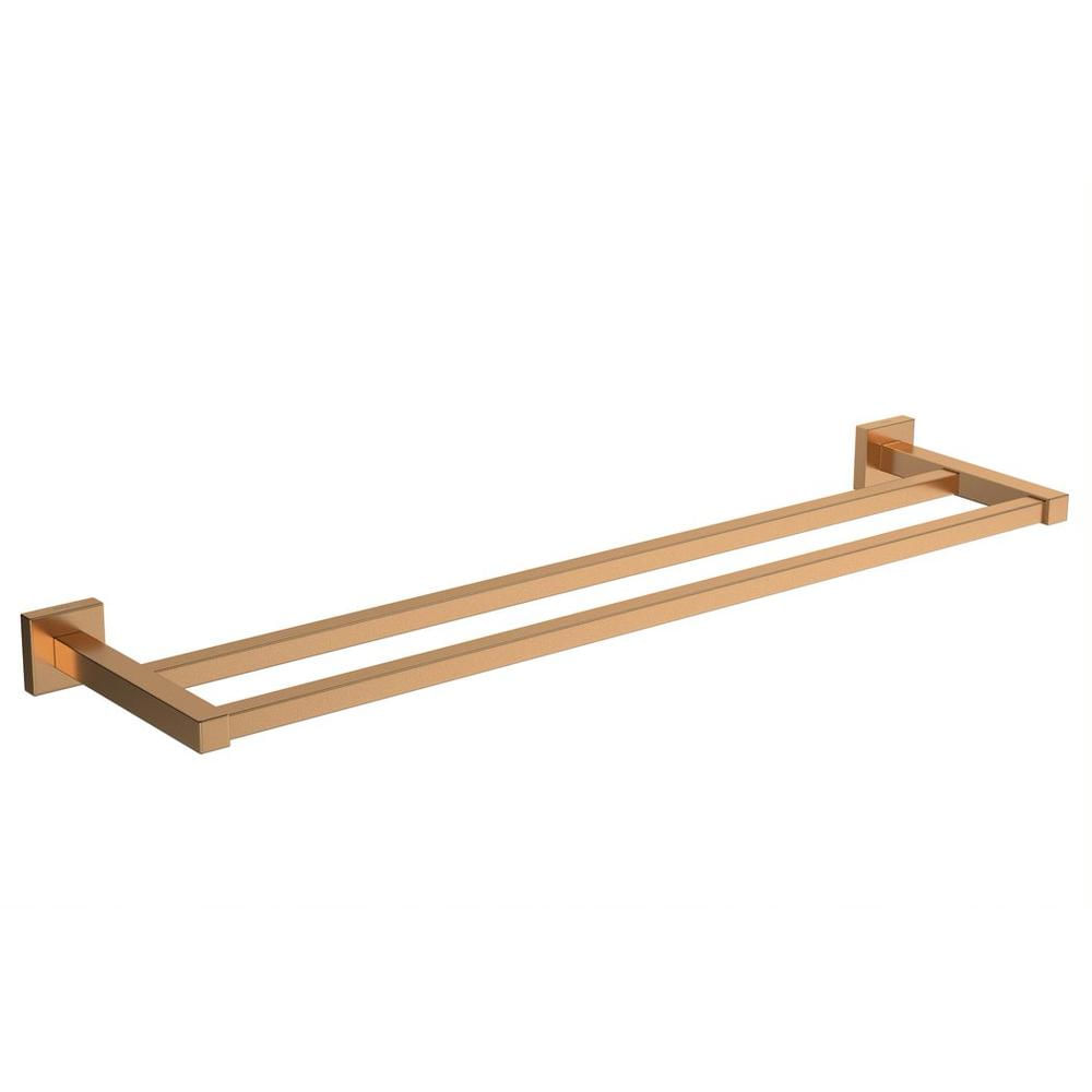 Porta-Toalha-de-Banho-Duplo-de-Parede-Metal-Barra-60cm-Gold-Matte-Quadratta-Deca
