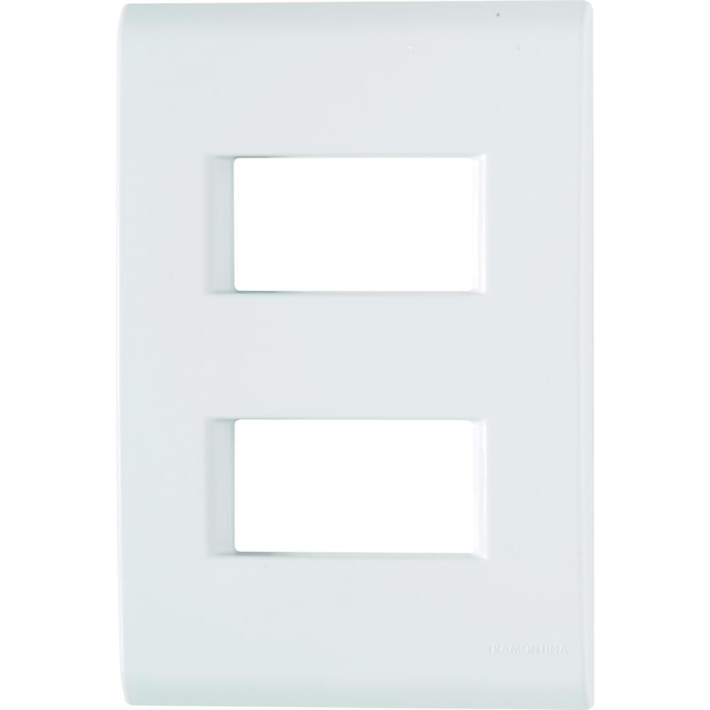 Placa-para-2-Interruptores-4x2-Horizontal-Branco-Tramontina
