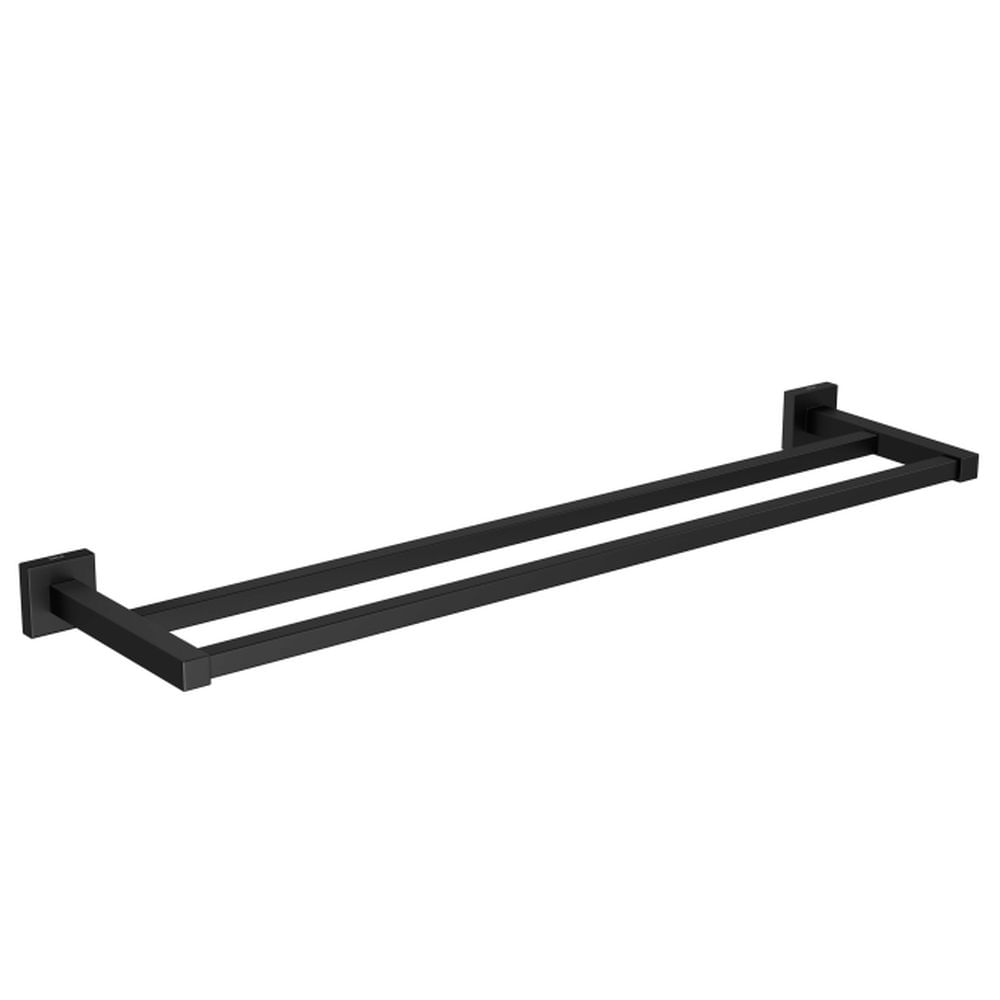 Porta-Toalha-Barra-Dupla-Quadratta-Vidro-Black-Matte-Deca