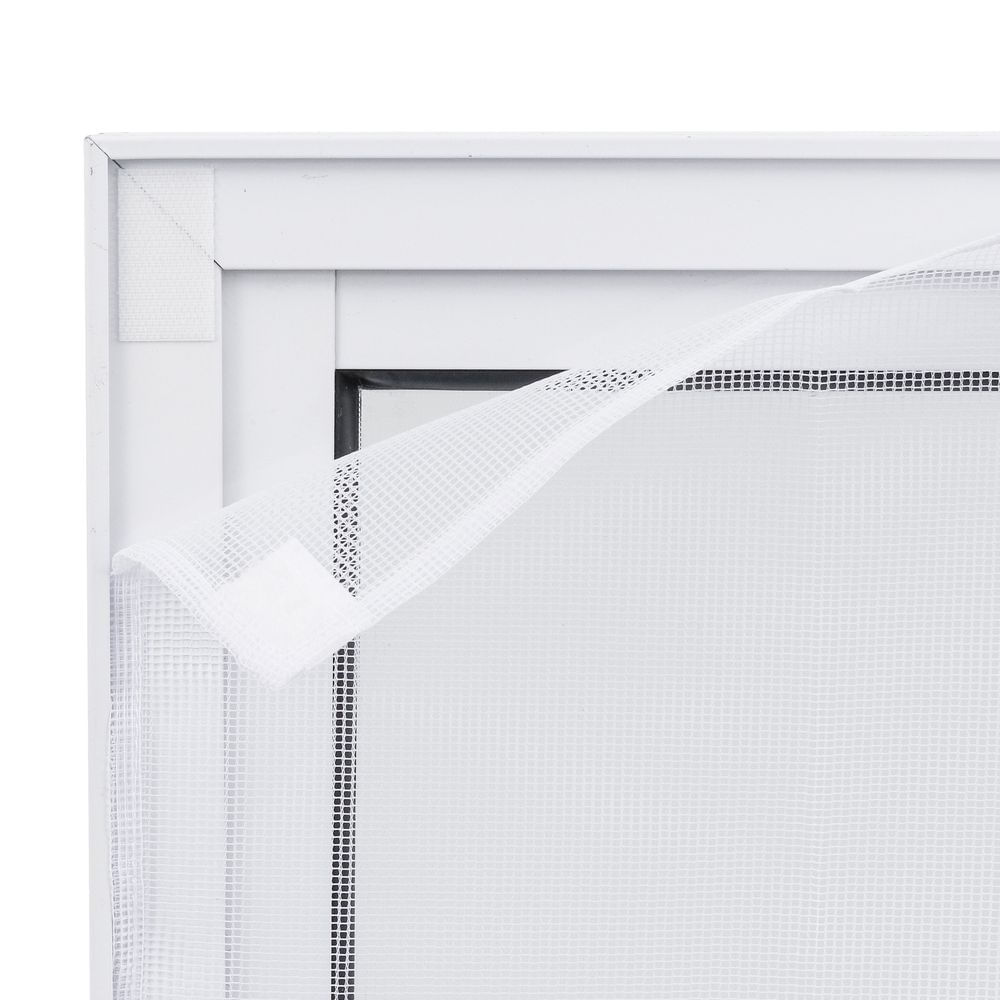 Cortina de tela Loboo Idea de fibra de vidro para janela, tela autoadesiva  com gancho e fita adesiva, ajustada a várias janelas, 100x100cm, White