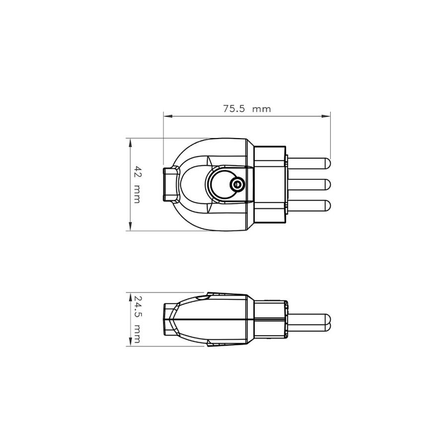 Plugue Macho 2P+T 20A 250V Branco Tramontina - Acal Home Center
