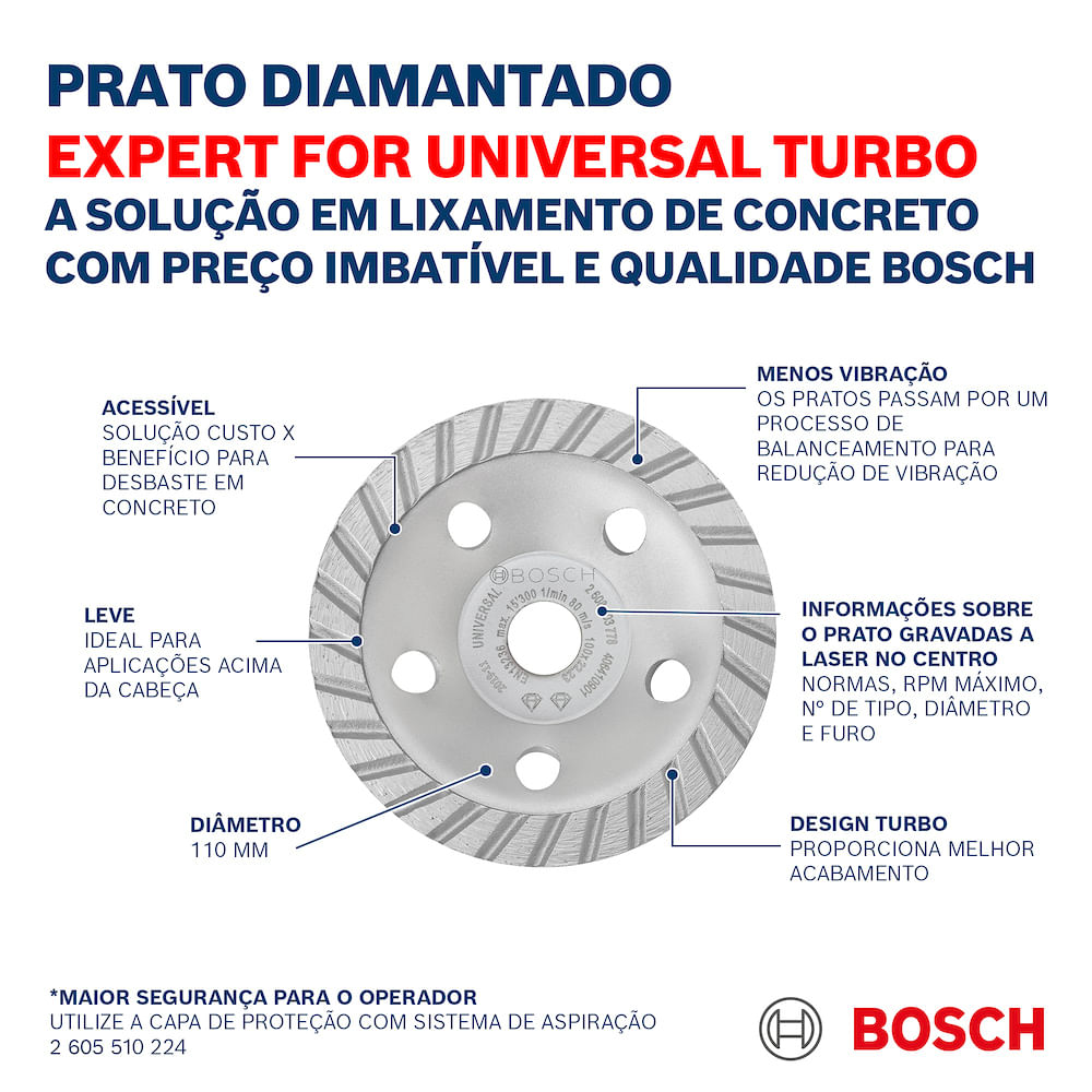 Prato-Diamantado-100mm-Expert-For-Universal-Bosch