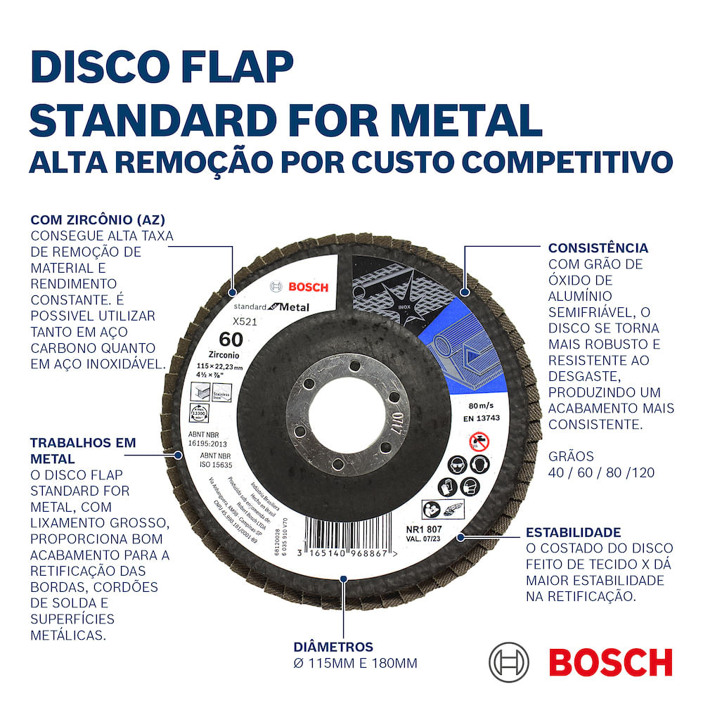 Disco-Flap-115mm-Standard-For-Metal-GR40-Bosch