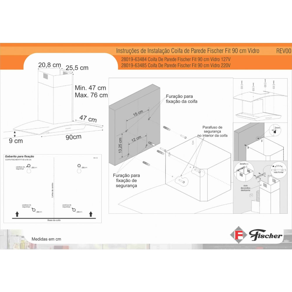 Coifa-de-Parede-Fit-90cm-Vidro-220V-Fischer