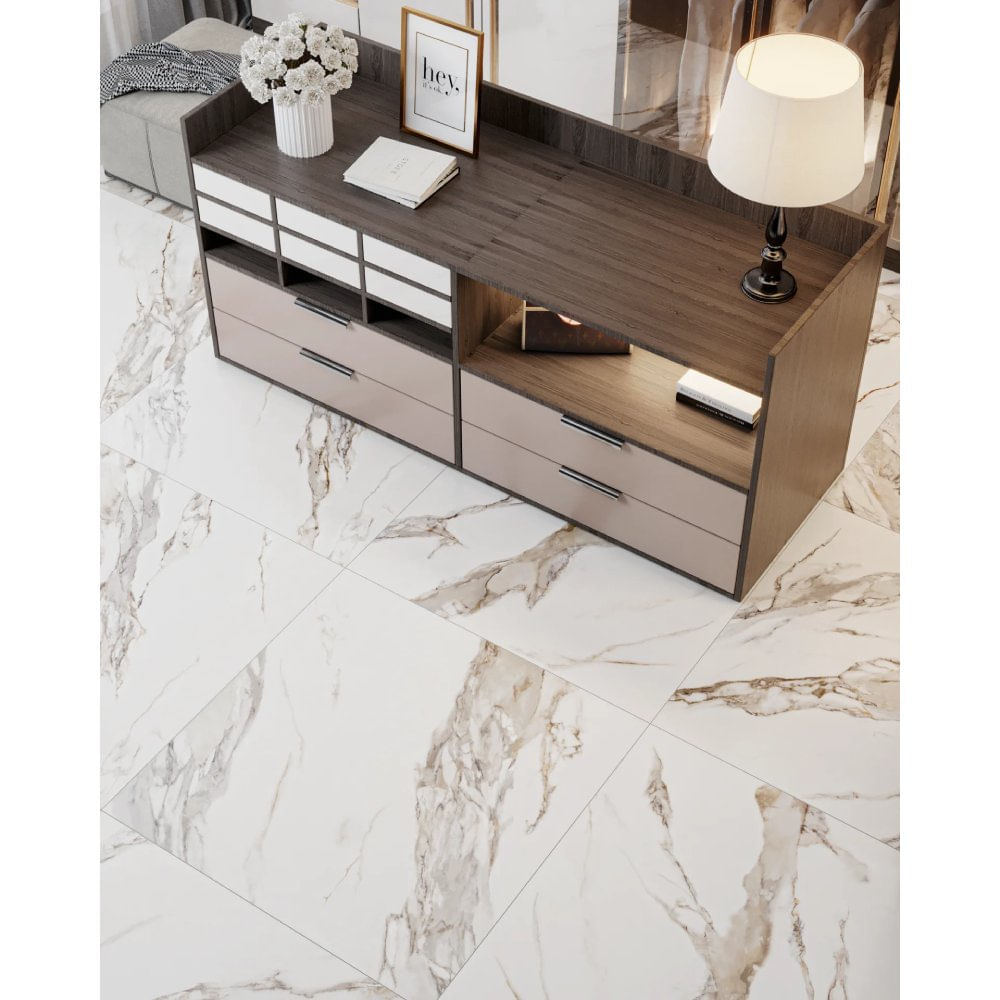 Porcelanato 94,5x94,5cm Calacatta Oro Supreme Matte Cerbras