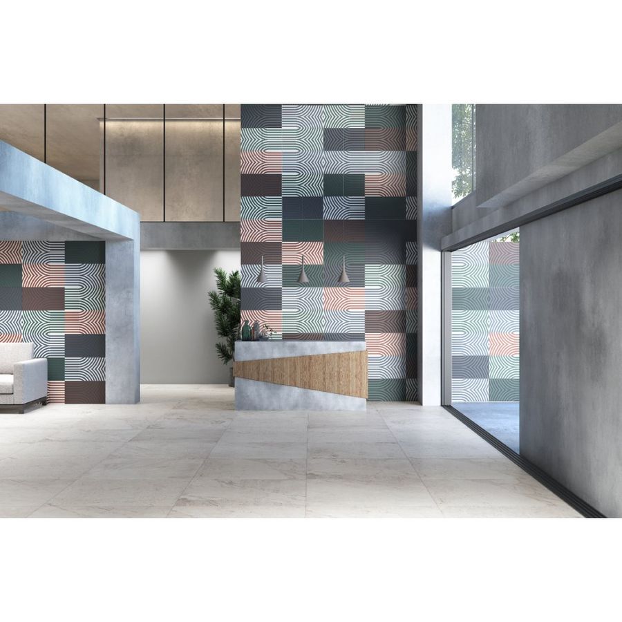 Revestimento 32,5x59cm Elipse Azul Acetinado Tipo A Decortiles Eliane