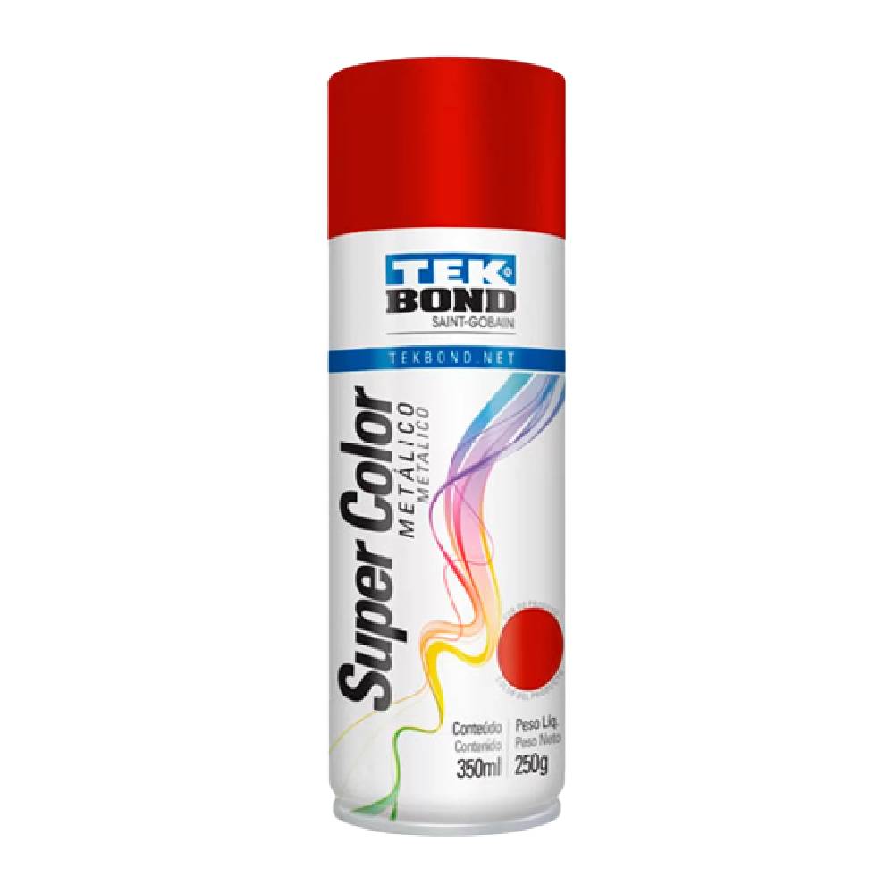 Tinta-Spray-350ml-Vermelho-Metalico-Tekbond