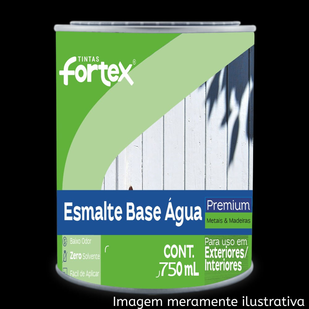 Esmalte-Base-Agua-Fortmax-Preto-Brilhante-750ml-Fortex