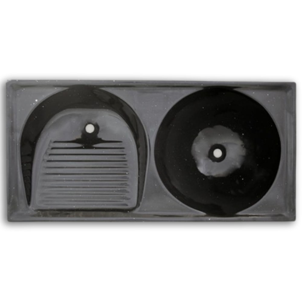 Tanque-Duplo-100x50cm-Classic-Grafite-Granitado-Fort-Marmore