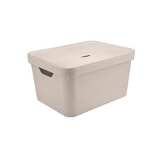 Caixa-Organizadora-32L-com-Tampa-Cube-Bege-Martiplast-