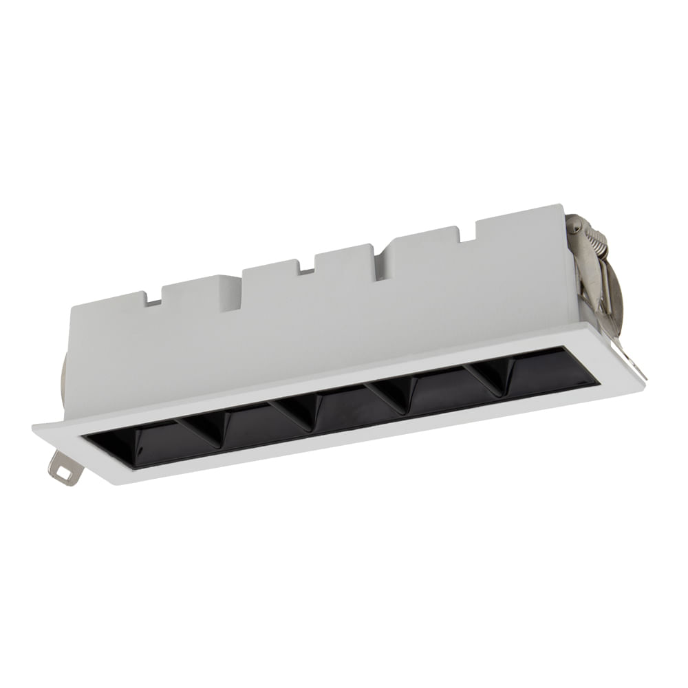Spot-Led-Iris-5-Lentes-10w-Embutir-Quadrado-Branco-Interior-Preto-Blumenau